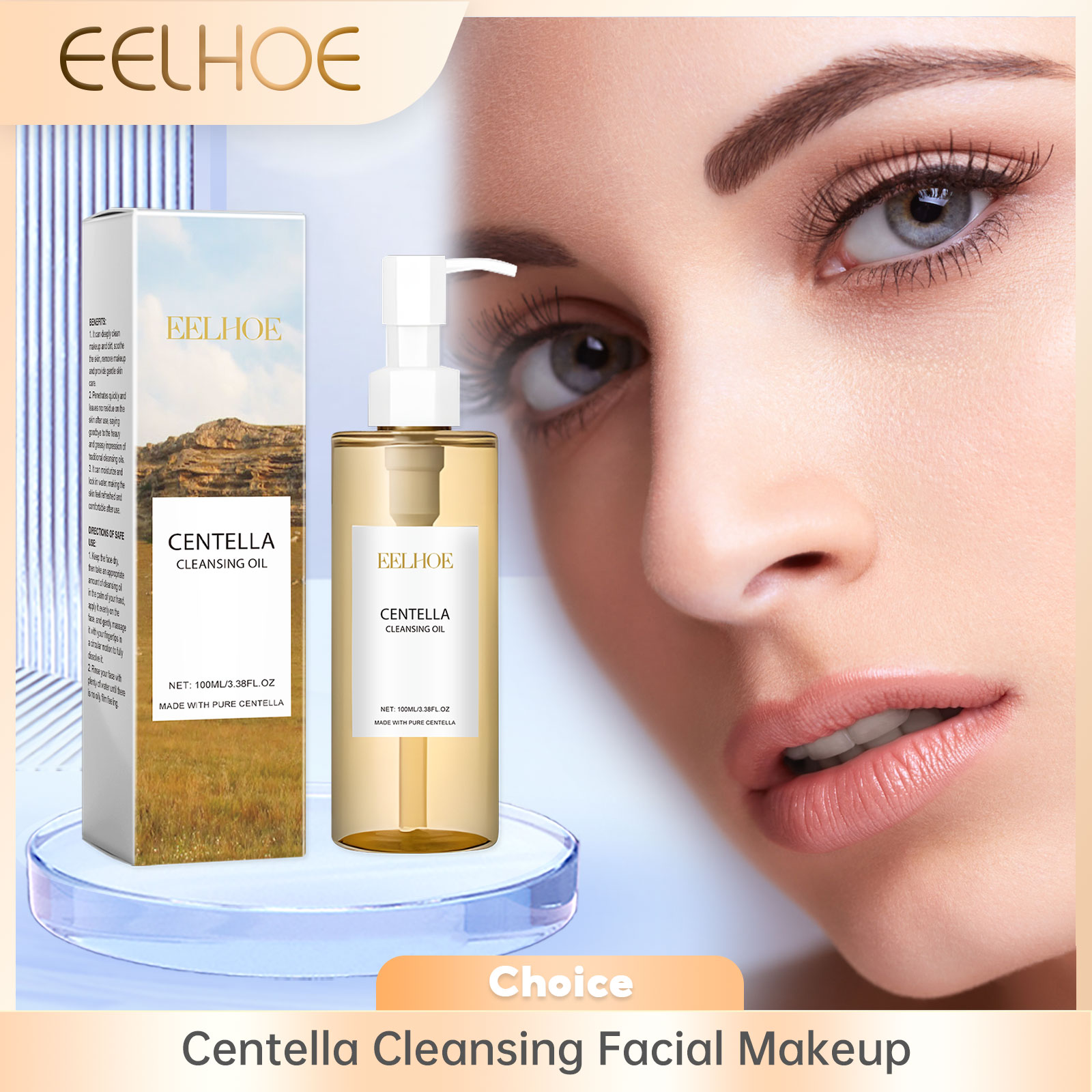 Kiss Beauty Makeup Remover - EELHOE Centella Reinigingsolie Gezichtsmake-up Remover Hydraterende
