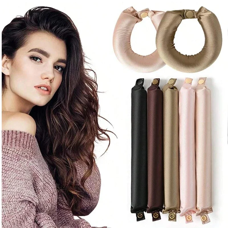 Hair Curling Wand - Heatless Haarkrulspelden Satijnen Krultang Hoofdband Geen