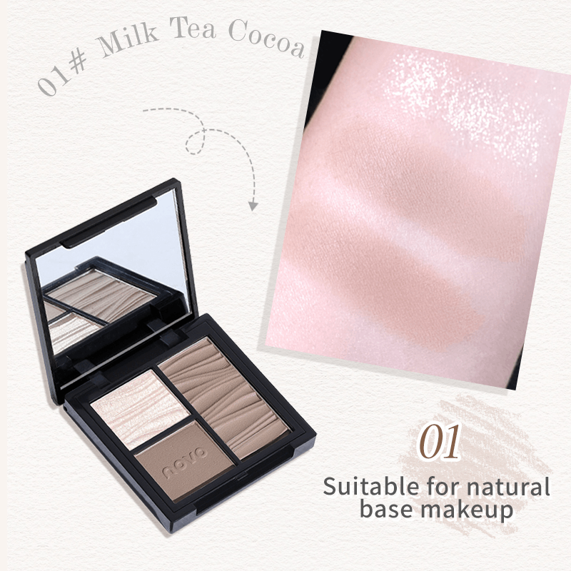 Beauty Makeup Novo - NOVO Driekleurige make-updisc Matte glitter Hoogglans