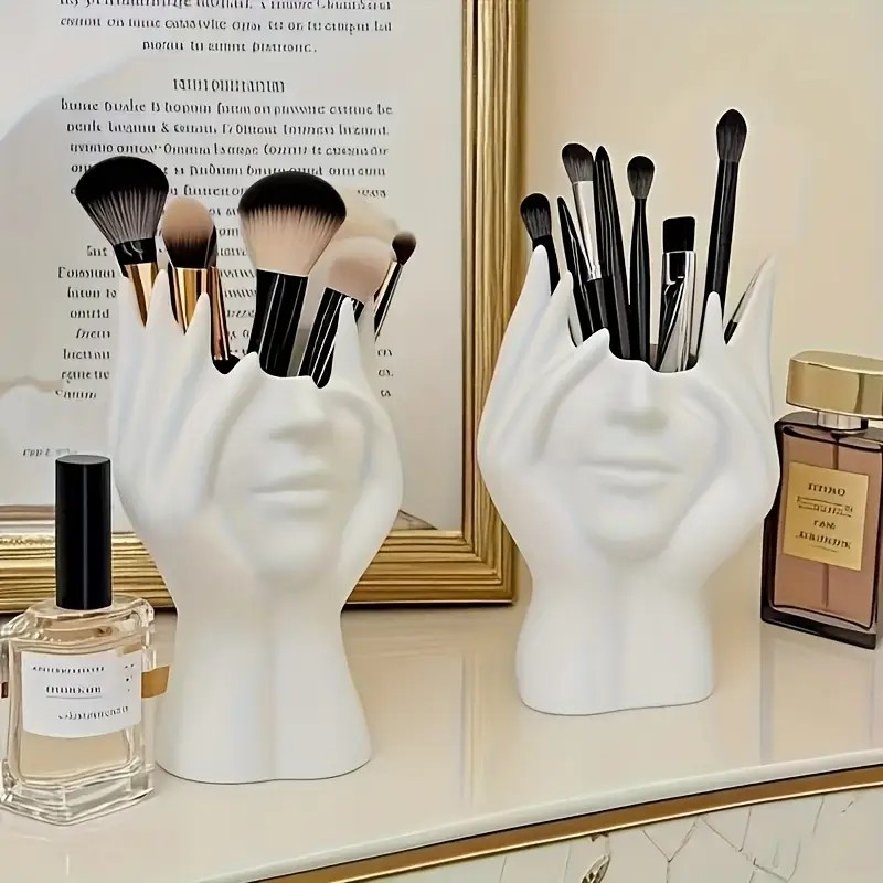 Beauty Makeup Background - Make-upborstelhouder voor gezichtsvormen - Opbergdoos voor