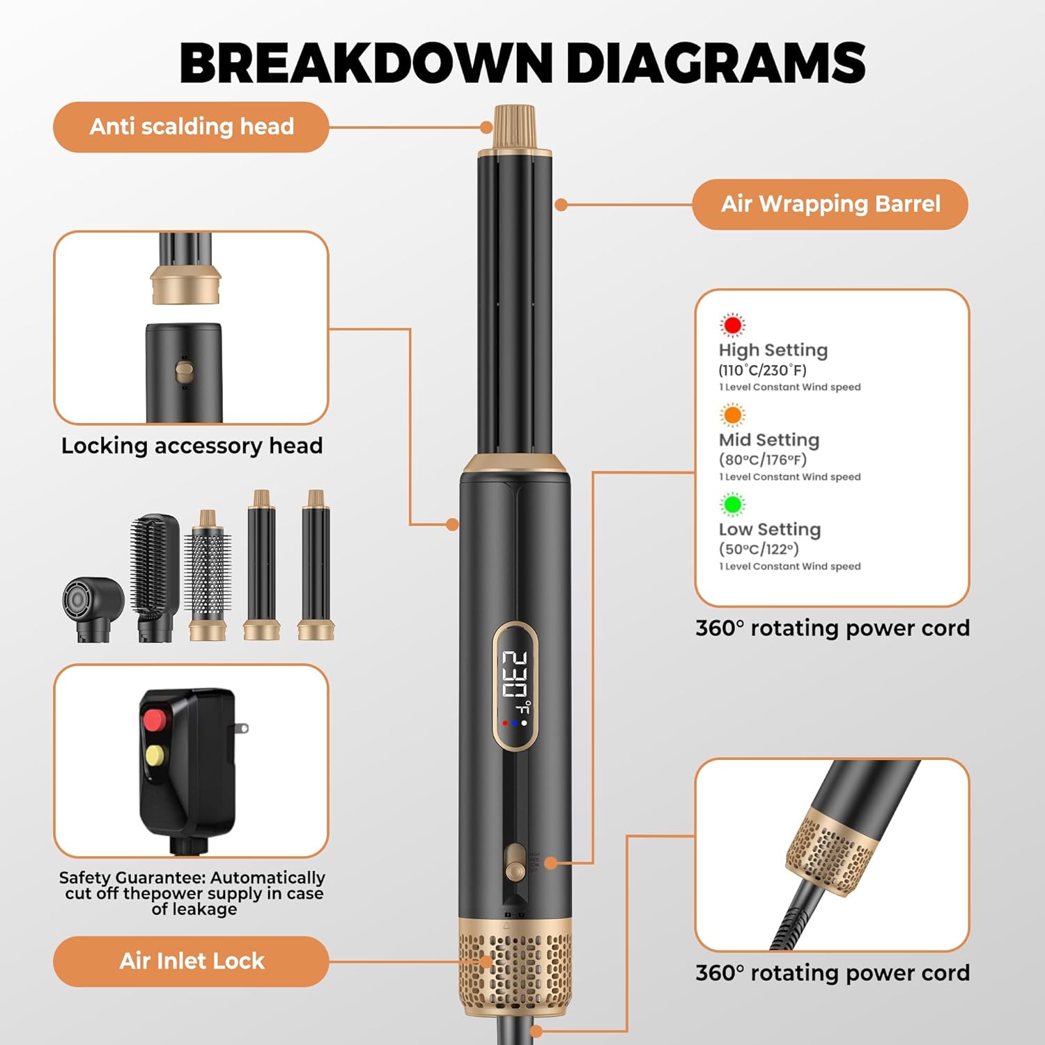 5-in-1 föhnborstel, verbeterde - Hair Curling Wand recensie en prijs